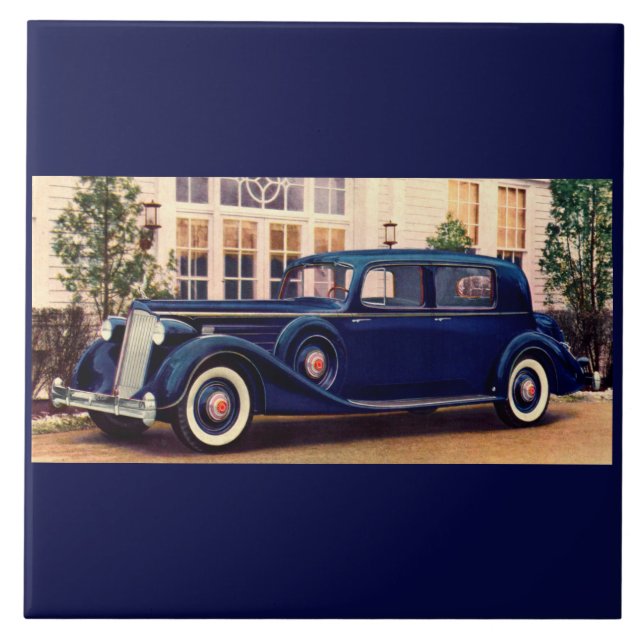 1936 blue Packard Ceramic Tile (Front)