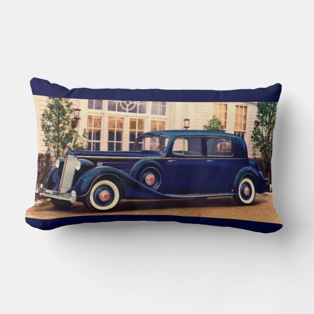 1936 blue Packard Lumbar Pillow (Front)