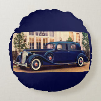 1936 blue Packard Round Pillow