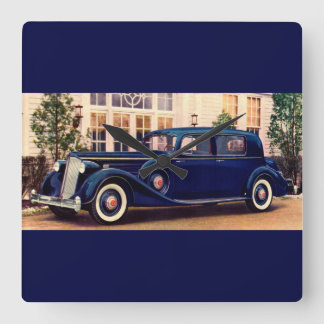 1936 blue Packard Square Wall Clock
