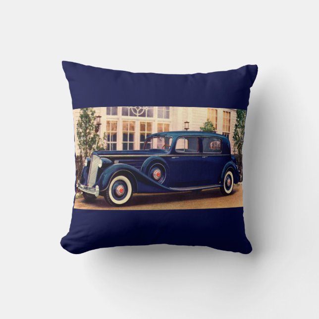 1936 blue Packard Throw Pillow (Front)