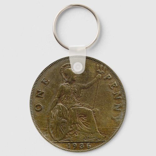 1936 British penny keychain