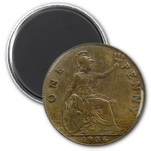 1936 British penny magnet