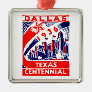 1936 Dallas Texas Centennial Metal Ornament