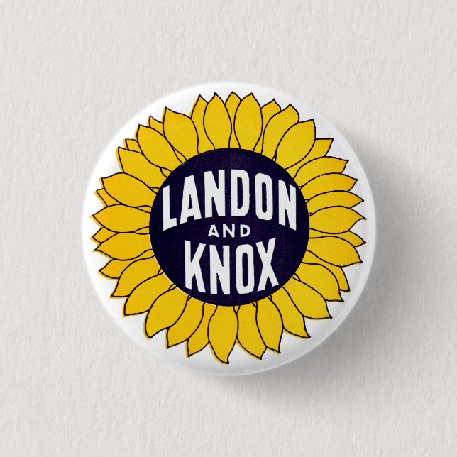1936 Elect Landon and Knox Button (Front)