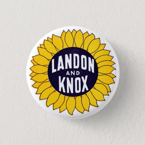 1936 Elect Landon and Knox Button