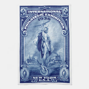 1936 International Philatelic Expo New York Kitchen Towel