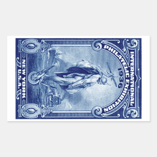1936 International Philatelic Expo New York Rectangular Sticker (Front)