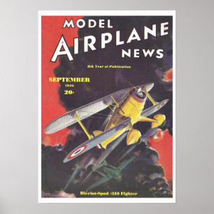 1936 MAGAZINE: MODEL AIRPLANE NEWS POSTER