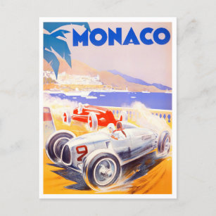 1936 Monaco Grand Prix vintage racing Postcard