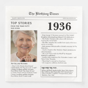 1936 Newspaper Birthday Paper Napkin