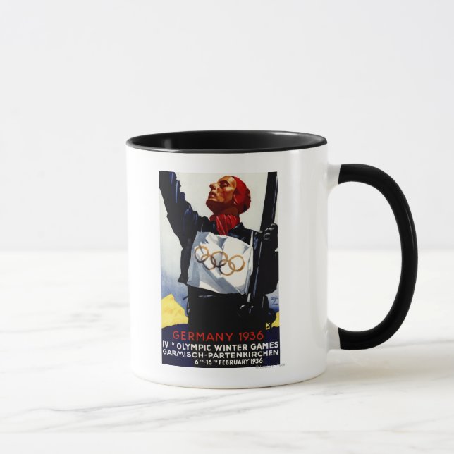 1936 Olympic Winter Games Advertisement Poster Mug (Right)