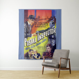 1936 Postal Inspector movie poster print Tapestry