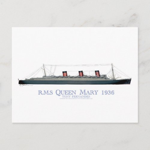 1936 Queen Mary 1 Postcard