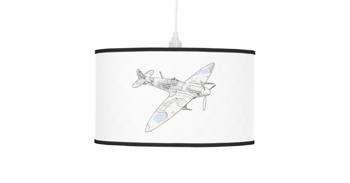 1936 Spitfire Fighter Plane Ceiling, Plane Lamp Shade