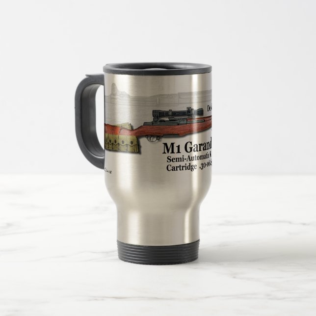 1936 Springfield M1 Garand Precision Rifle 2 Travel Mug (Front Left)