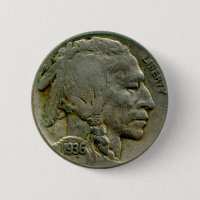 1936 US 'Buffalo' nickel heads button