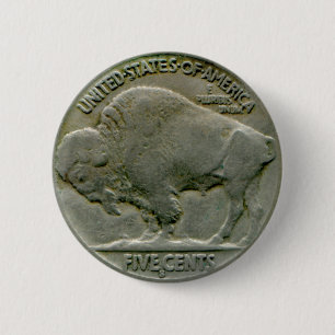 1936 US "Buffalo" nickel tails button