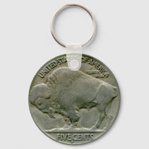 1936 US "Buffalo" nickel tails keychain
