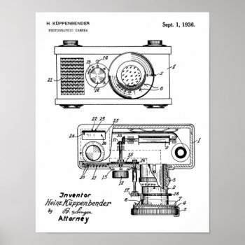 1936 Vintage Camera Patent Art Drawing Print by AcupunctureProducts at Zazzle