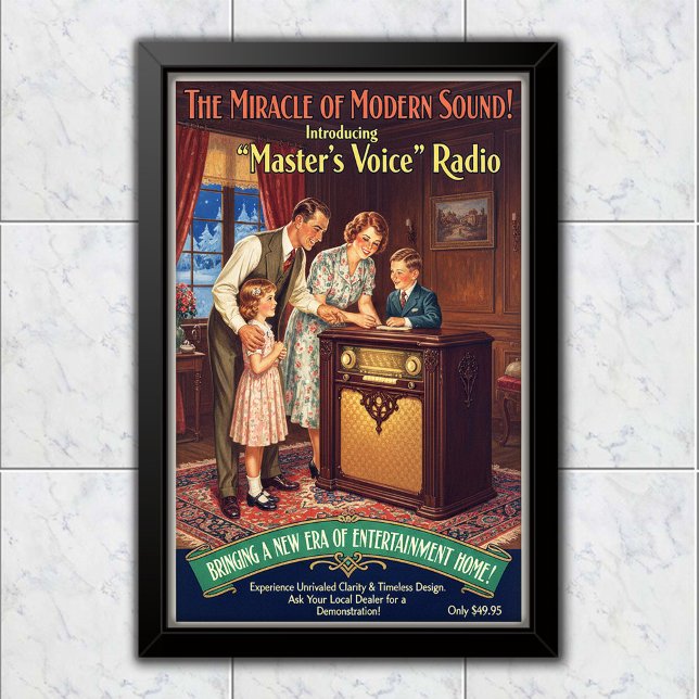 1936 Vintage Master's Voice Radio Advertising Poster (Creator Uploaded)