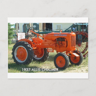 1937 ALLIS CHALMER TRACTOR POSTCARD