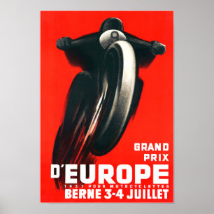 1937 Bern motorcycle vintage racing Poster