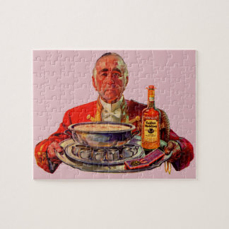 1937 butler with tray and Golden Wedding whiskey Jigsaw Puzzle