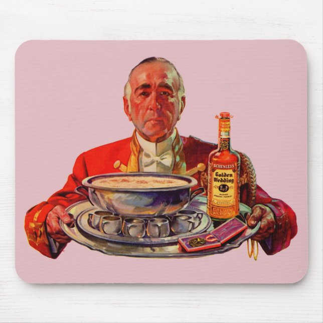 1937 butler with tray and Golden Wedding whiskey Mouse Pad (Front)