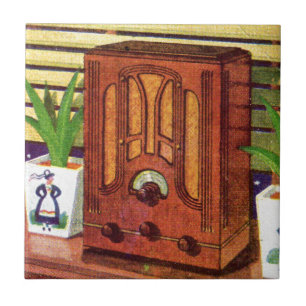 1937 cathedral radio ceramic tile