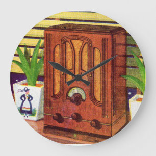 1937 cathedral radio large clock