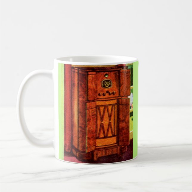 1937 console radio coffee mug (Left)