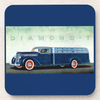 1937 Diamond T blue truck Drink Coaster