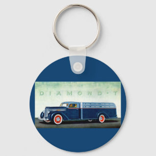 1937 Diamond T blue truck Keychain