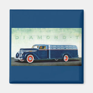 1937 Diamond T blue truck Magnet