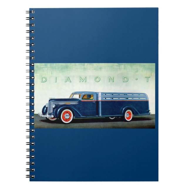 1937 Diamond T blue truck Notebook (Front)