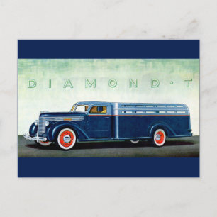 1937 Diamond T blue truck Postcard