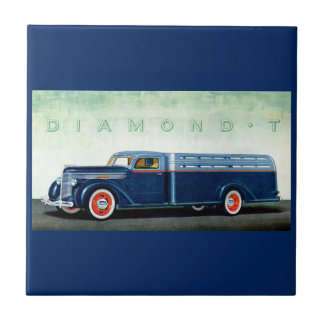 1937 Diamond T blue truck Tile