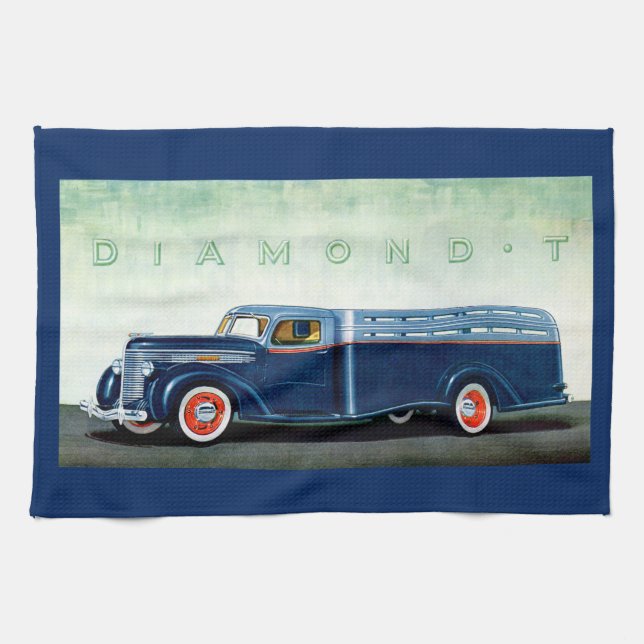 1937 Diamond T blue truck Towel (Horizontal)