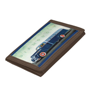 1937 Diamond T blue truck Trifold Wallet
