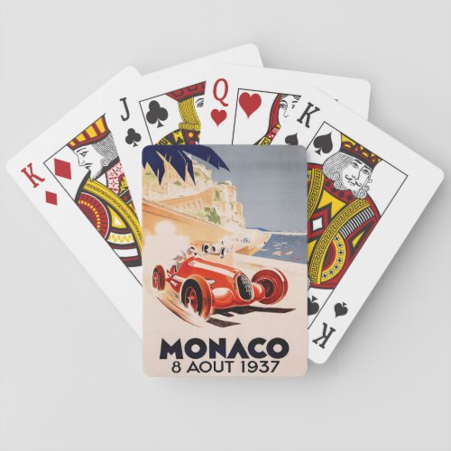 1937 Grand Prix of Monaco Poster Poker Cards