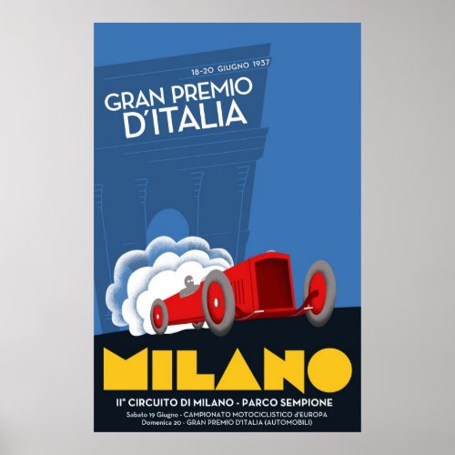 1937 Italian Grand Prix Poster