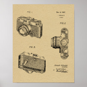 1937 Old Camera Patent Art Drawing Print