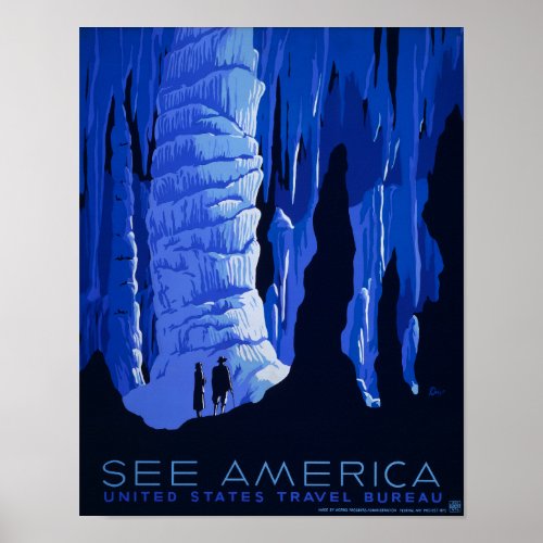 1937 See America Travel Bureau Poster