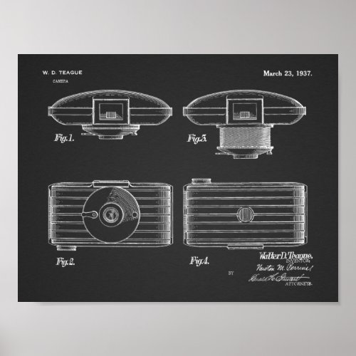 1937 Vintage Camera Patent Art Drawing Print