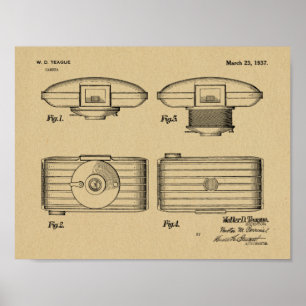 1937 Vintage Camera Patent Art Drawing Print