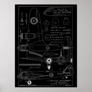 1938 Aviation Airplane Bristol Bomber Art Print
