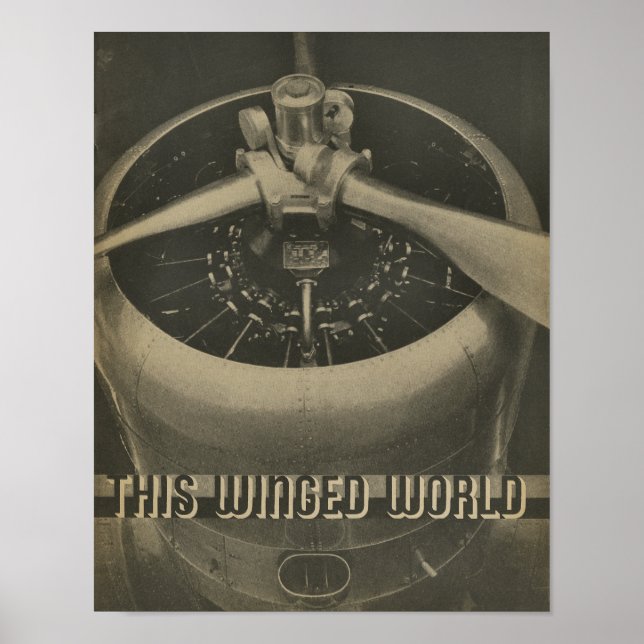 1938 Aviation Airplane Engine Magazine Art Print (Front)