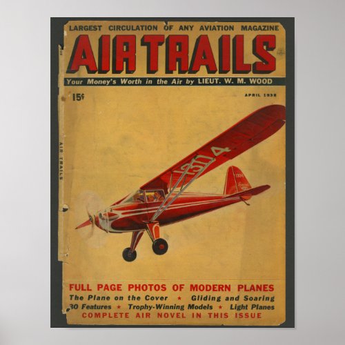 1938 Aviation Airplane Magazine Cover Art Print