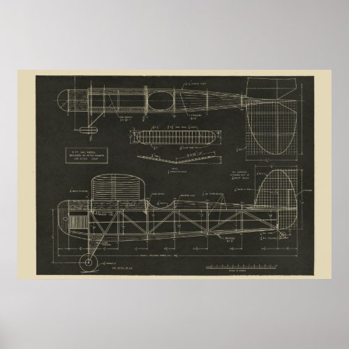 1938 Aviation Model Airplane Design Art Print